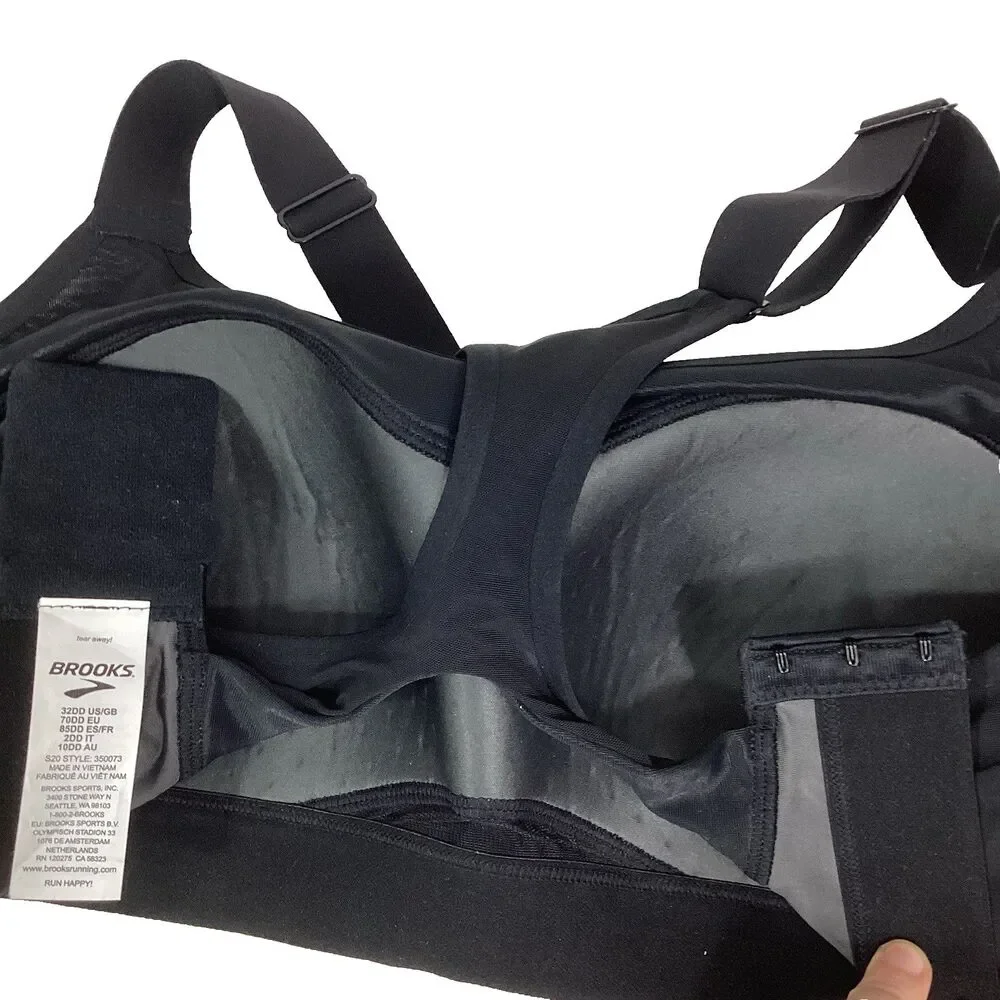 Brooks Dare Racerback Run Bra - Size 32DD - Black - 350073001 - NWT!